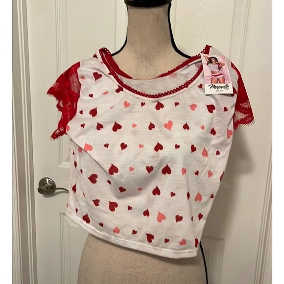 NWT large sleep shirt red hearts napale SL46 - Picture 1 of 3